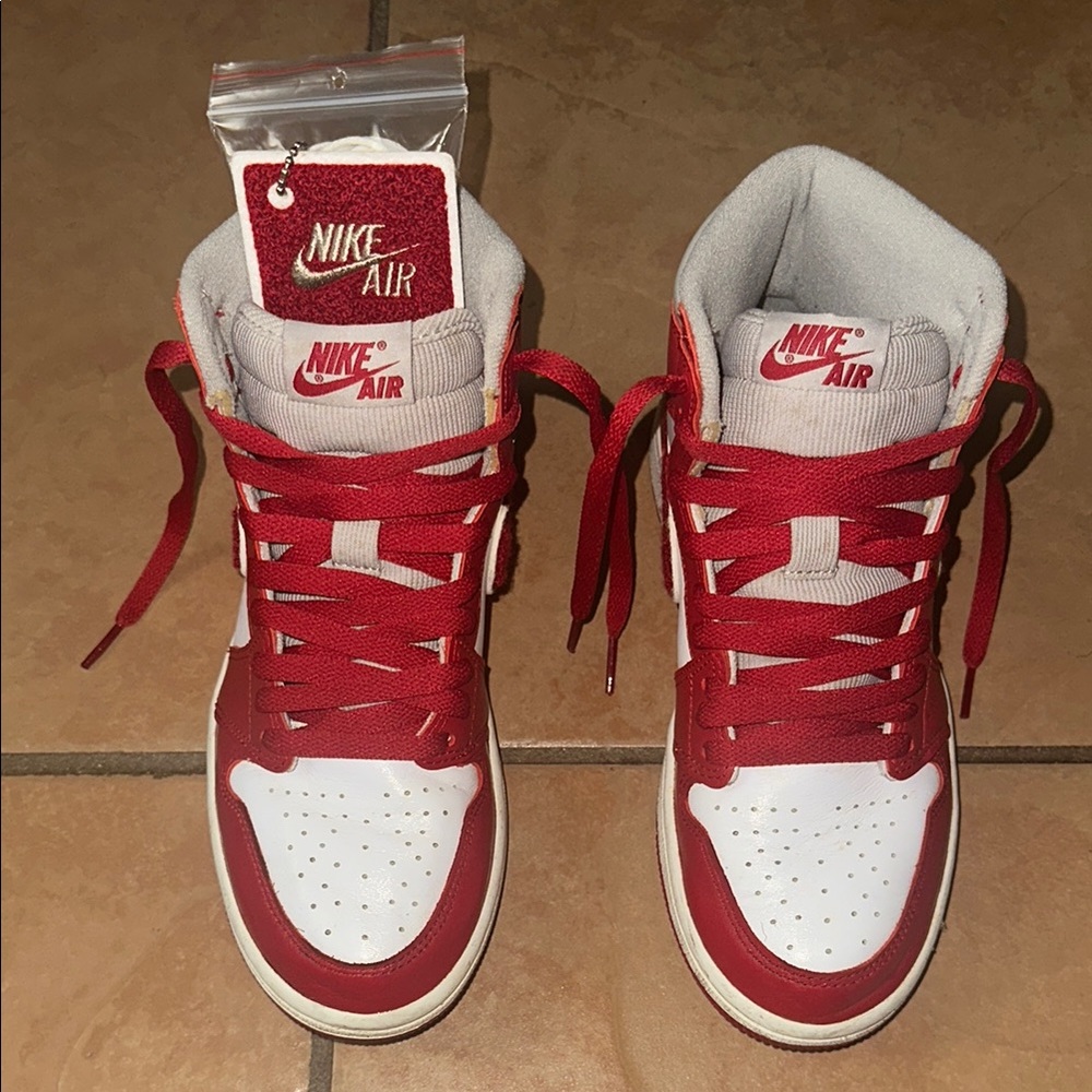 Retro 1s Red and White Sneakers